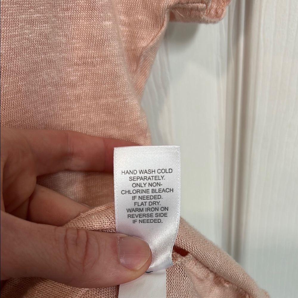 J. Jill Pink Short Sleeve Linen Top Size Medium - Picture 6 of 7